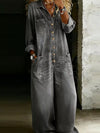 Full Size Button Front Wide Leg Jumpsuit with Chest Pockets Plus Size
