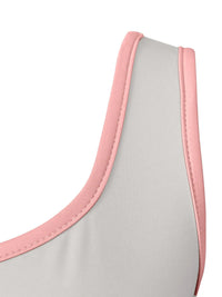 Gray garment with pink trim on a white background