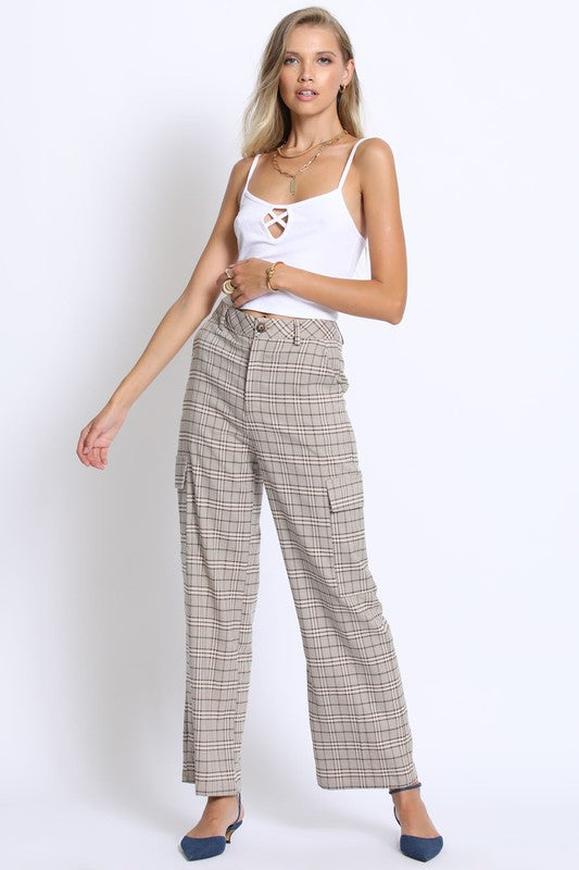 PLAID CARGO PANTS
