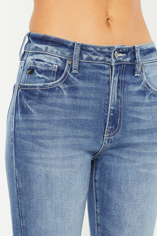 Close up pic of the front of High Rise Bootcut Jeans