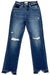 High Rise Slim Straight Jeans Dark Blue