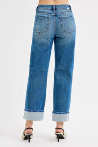Blue jeans with a white background