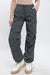 Front view of Loose Fit Parachute Cargo Pants-gray