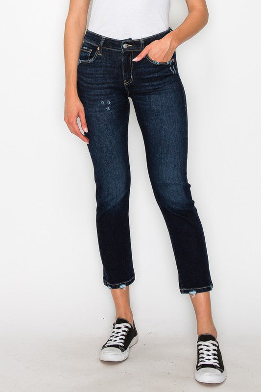 Cute HIGH RISE SKINNY STRAIGHT JEANS