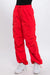 close up view of Loose Fit Parachute Cargo Pants-red