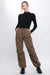 Full view of Loose Fit Parachute Cargo Pants-brown