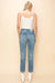 HIGH RISE STRETCH DISTRESSED MOM JEANS