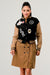 Brown Athina Black Queen letterman Jacket
