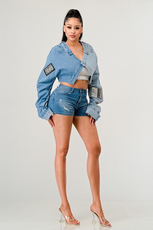 Denim top for cool mom&#39;s