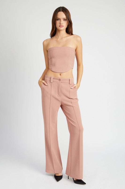 FRONT SEAM PANTS WITH SINGLE POCKET