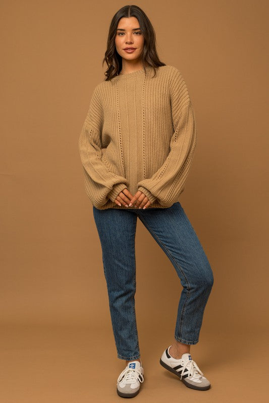Get this Balloon Sleeve Braid Sweater now