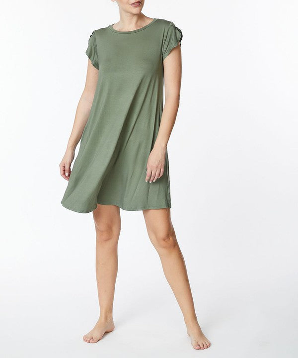 Check out BAMBOO TULIP SLEEVE DRESS