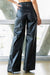 Back view of Vegan Leather Wide Leg Pant