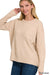 Melange Hi-Low hem Round Neck Sweater
