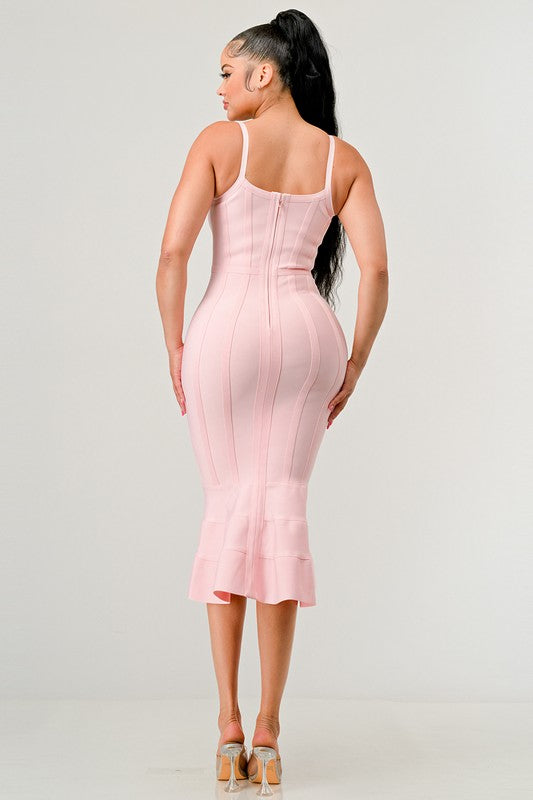 Pink midi dress for outings