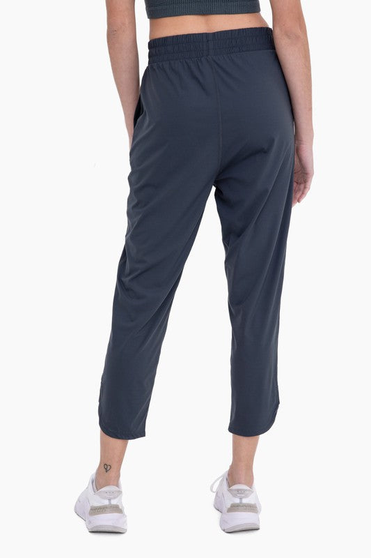 Picture of the back of Athleisure Joggers with Curved Notch Hem