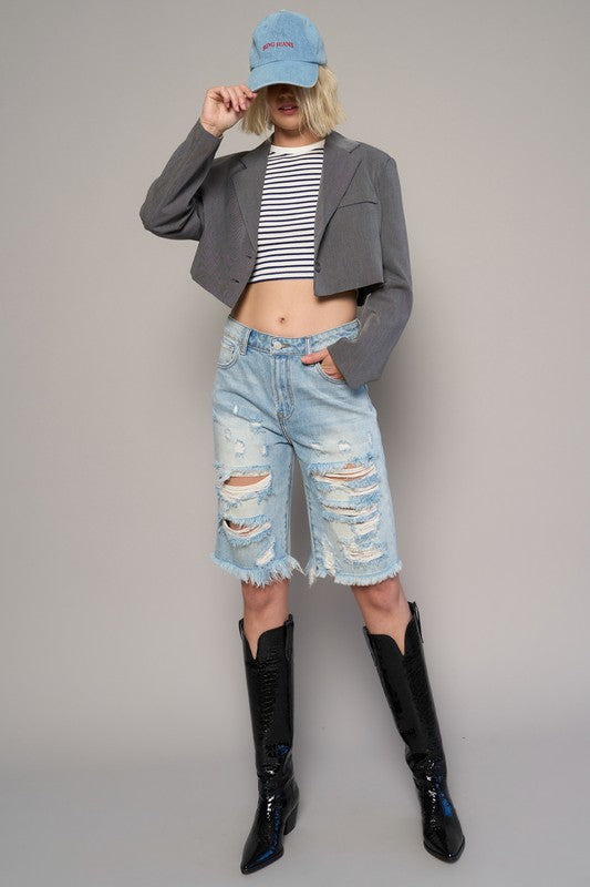 HIGH WAIST BERMUDA SHORTS for her