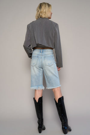 Back of HIGH WAIST BERMUDA SHORTS