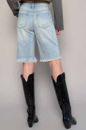 Close up view of HIGH WAIST BERMUDA SHORTS