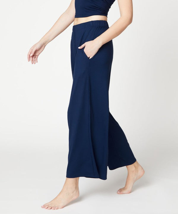 BAMBOO WIDE PANTS ANKLE LENGTH for women over 30