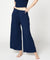 Blue BAMBOO WIDE PANTS ANKLE LENGTH for women