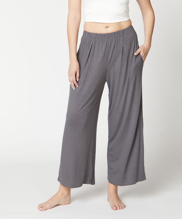 BAMBOO WIDE PANTS ANKLE LENGTH for plus size women