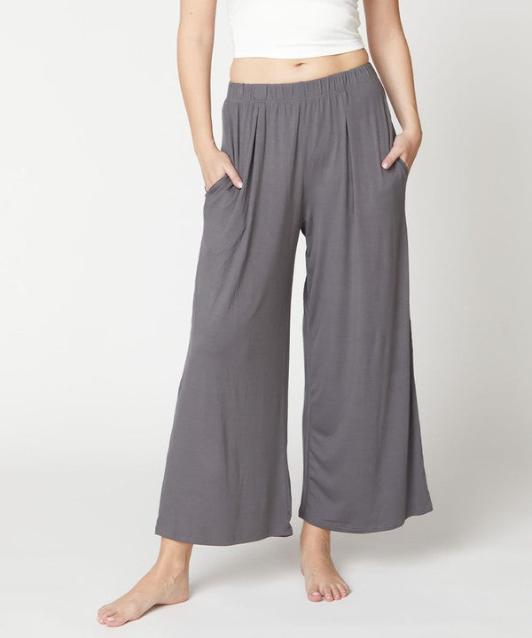 BAMBOO WIDE PANTS ANKLE LENGTH for women over 50