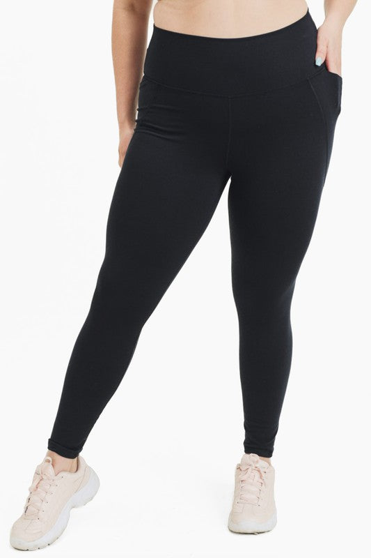 Curvy Tapered Band Essential High Waist Leggings for plus size women