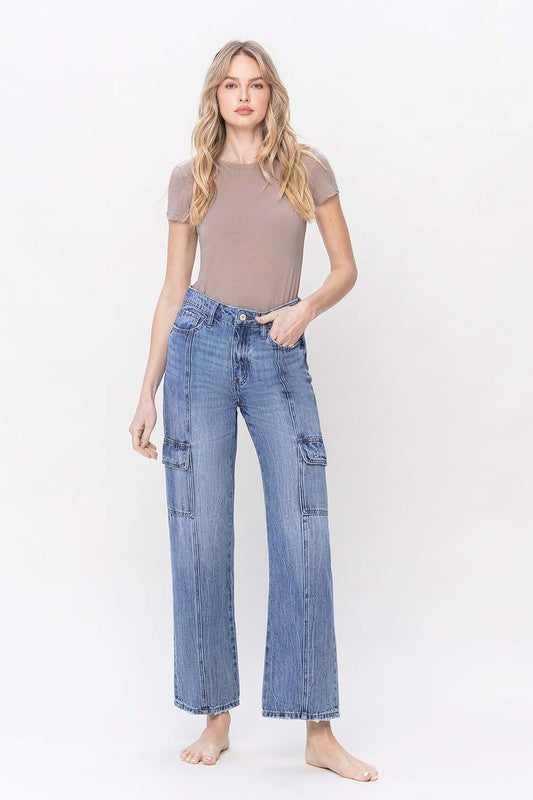 High Rise Dad Cargo Jeans