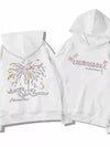 Full Size Fireworks Graphic Kangaroo Pocket Hoodie Plus Size