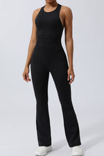 Black Crisscross Wide Strap Sleeveless Jumpsuit
