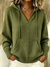 Kangaroo Pocket Hooded Sweater For Women