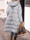 Full Size Longline Sherpa-Lined Hooded Outerwear Plus Size