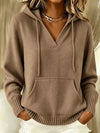 Kangaroo Pocket Hooded Sweater For Women