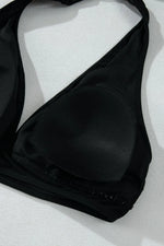 Black bra on a white background