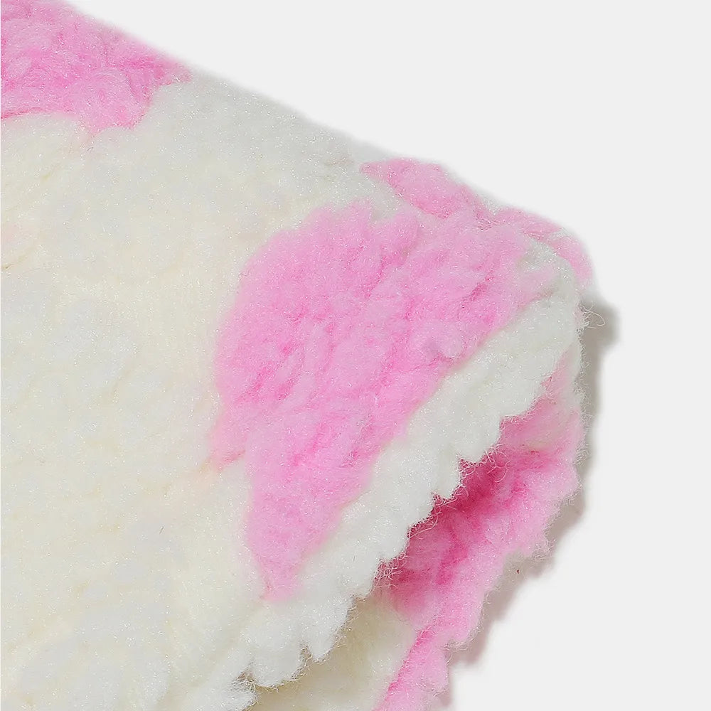 Close-up of pink and white fabric texture on a light background