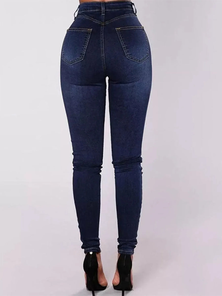 Blue jeans on a white background