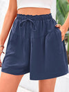 Full Size Casual Drawstring High Waist Relaxed Shorts Plus Size