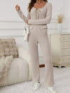 Striped Long Sleeve Top and Pants Set