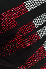 Close up view of Rhinestone LOVE Round Neck Long Sleeve Sweatshirt