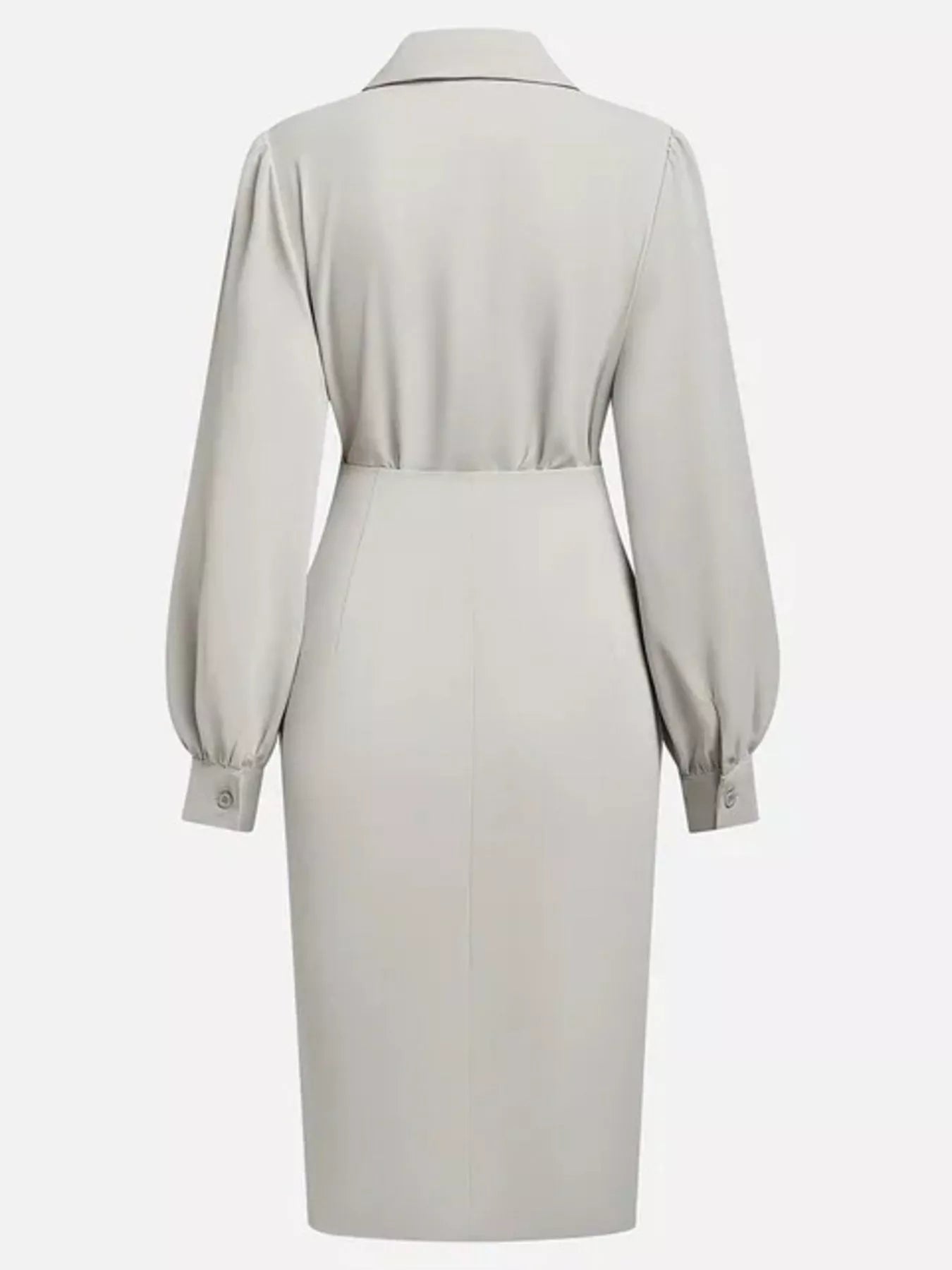 Beige dress with long sleeves on a white background