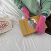 Warm Plush Contrast Knitted Gloves