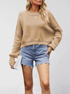 Round Neck Dropped Shoulder Sweater