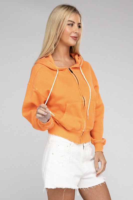 Orange hoodie for cool weather
