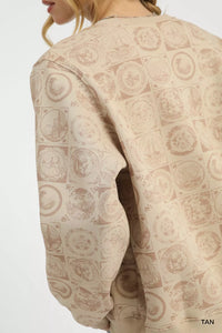 Beige patterned garment with a plain background