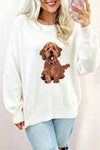 Puppy Graphic Round Neck Sweater