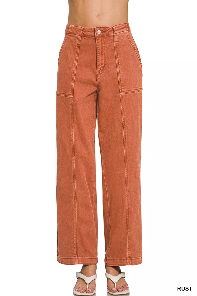 Rust-colored pants on a white background