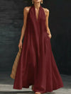 Full Size Halter Neck Sleeveless Maxi Dress Plus Size For Women