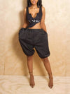 Pleated Detail High Waist Shorts With Pockets