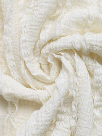 Close-up of a textured white fabric